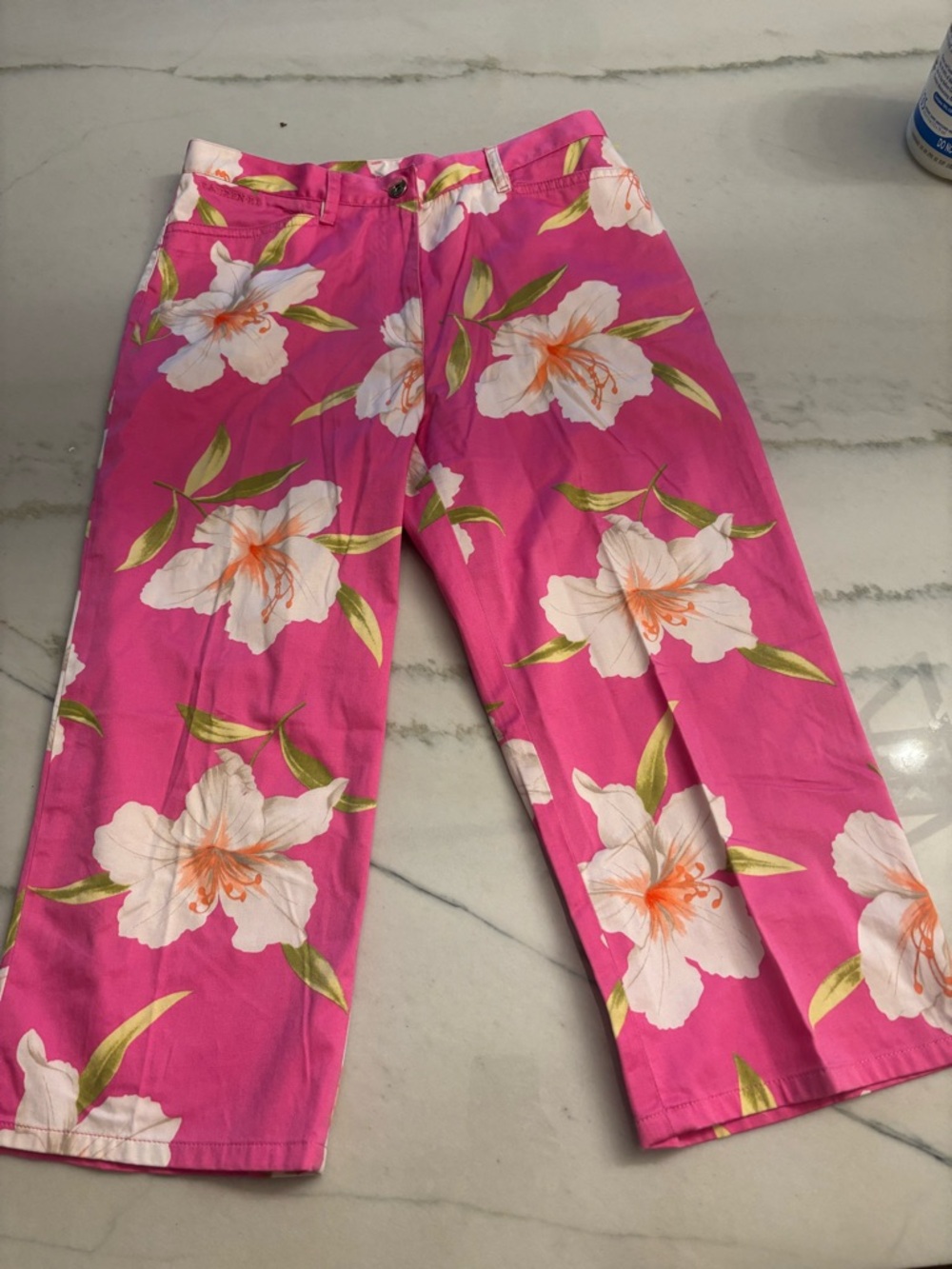 Lauren Ralph Lauren Pink Floral Wide-Leg Capris